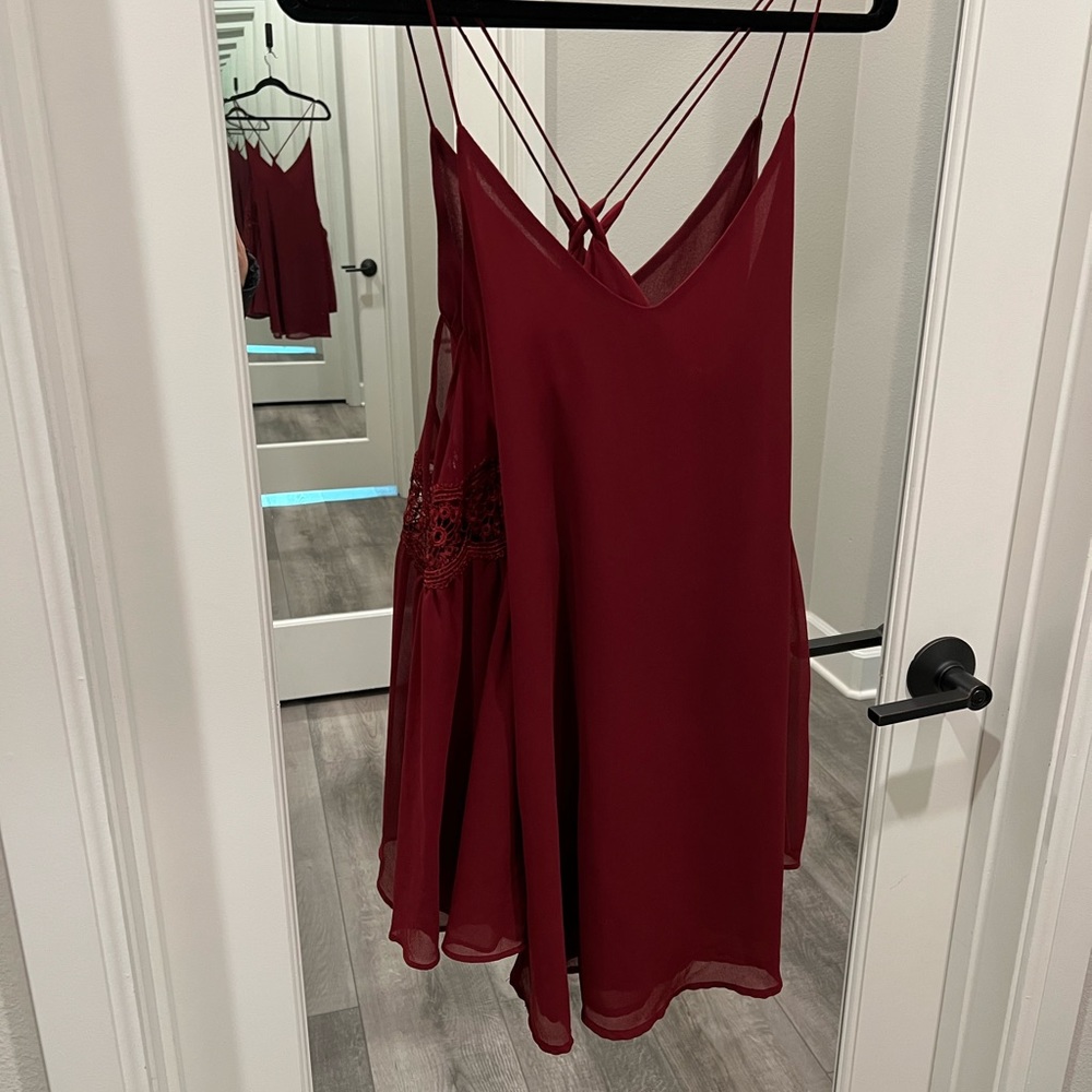 Burgundy mini dress